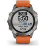 Часы GARMIN FENIX 6 SAPPHIRE TITANIUM GRAY SILVER WITH ORANGE BAND 010-02158-14